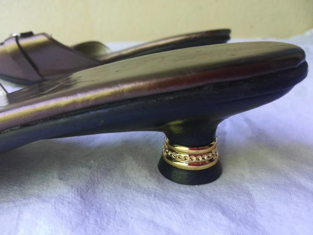Mules cor Bronze de salto médio dourado tamanho 38 (imperfeições) – photo 6